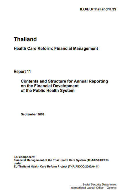 Report 11: Contents and structure for annual reporting on the financial development of the public health system