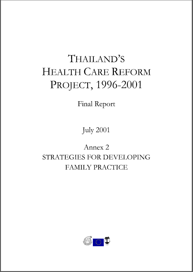 Health Care Reform: Annex 2 Strategies for Developing Family Practice